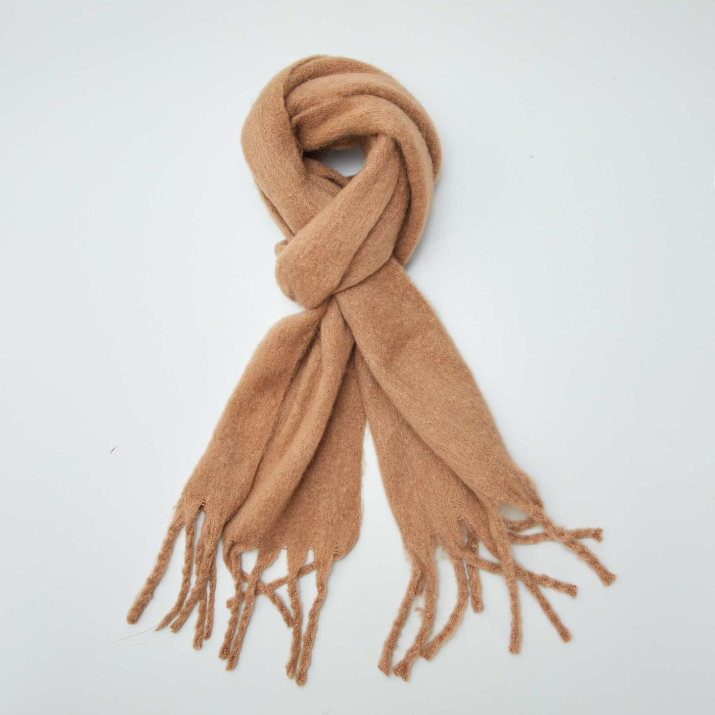 Fringed scarf BROWN