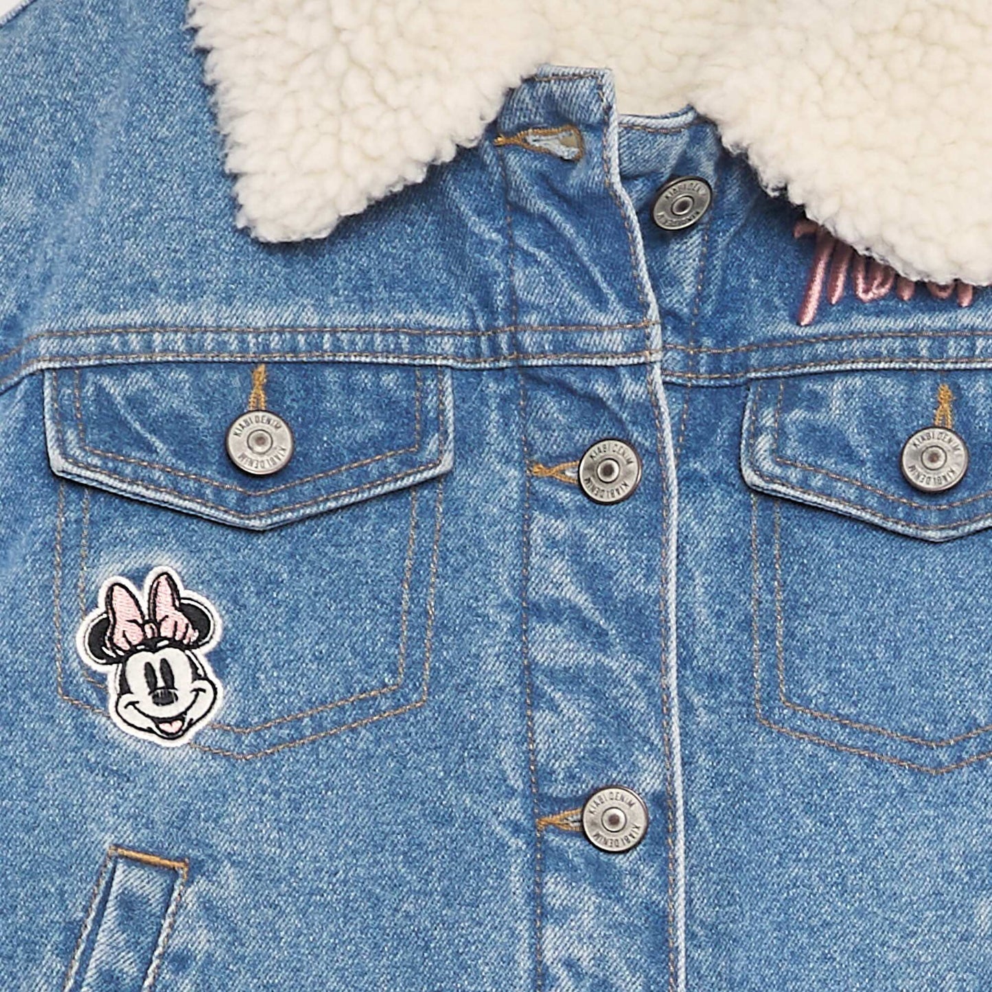 Denim and Sherpa 'Minnie' jacket BLUE