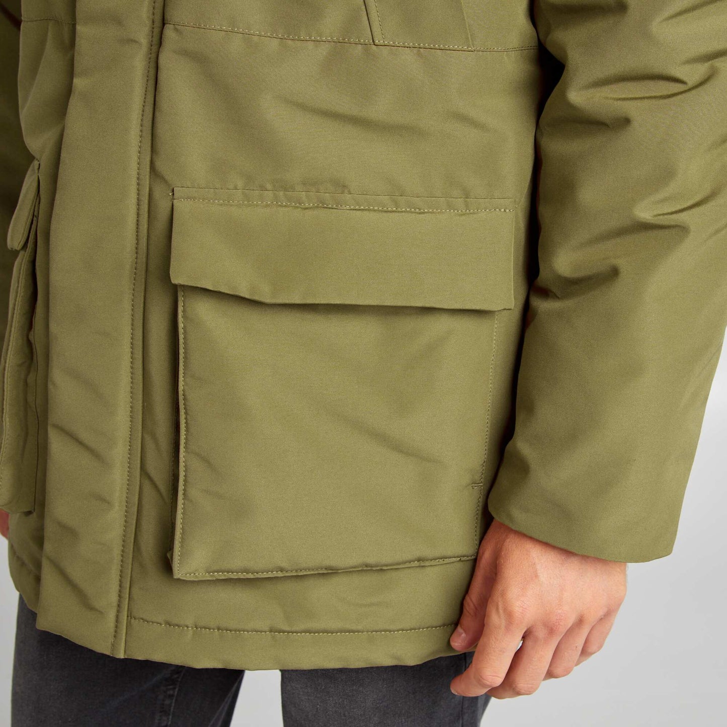 Thick hooded parka BEIGE