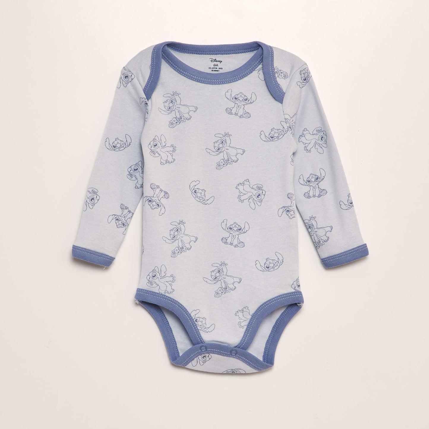 'Stitch' jersey bodysuits - pack of 2 BLUE