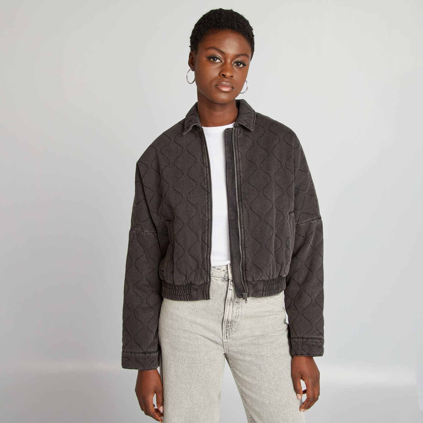 Stylish quilted jacket GREY