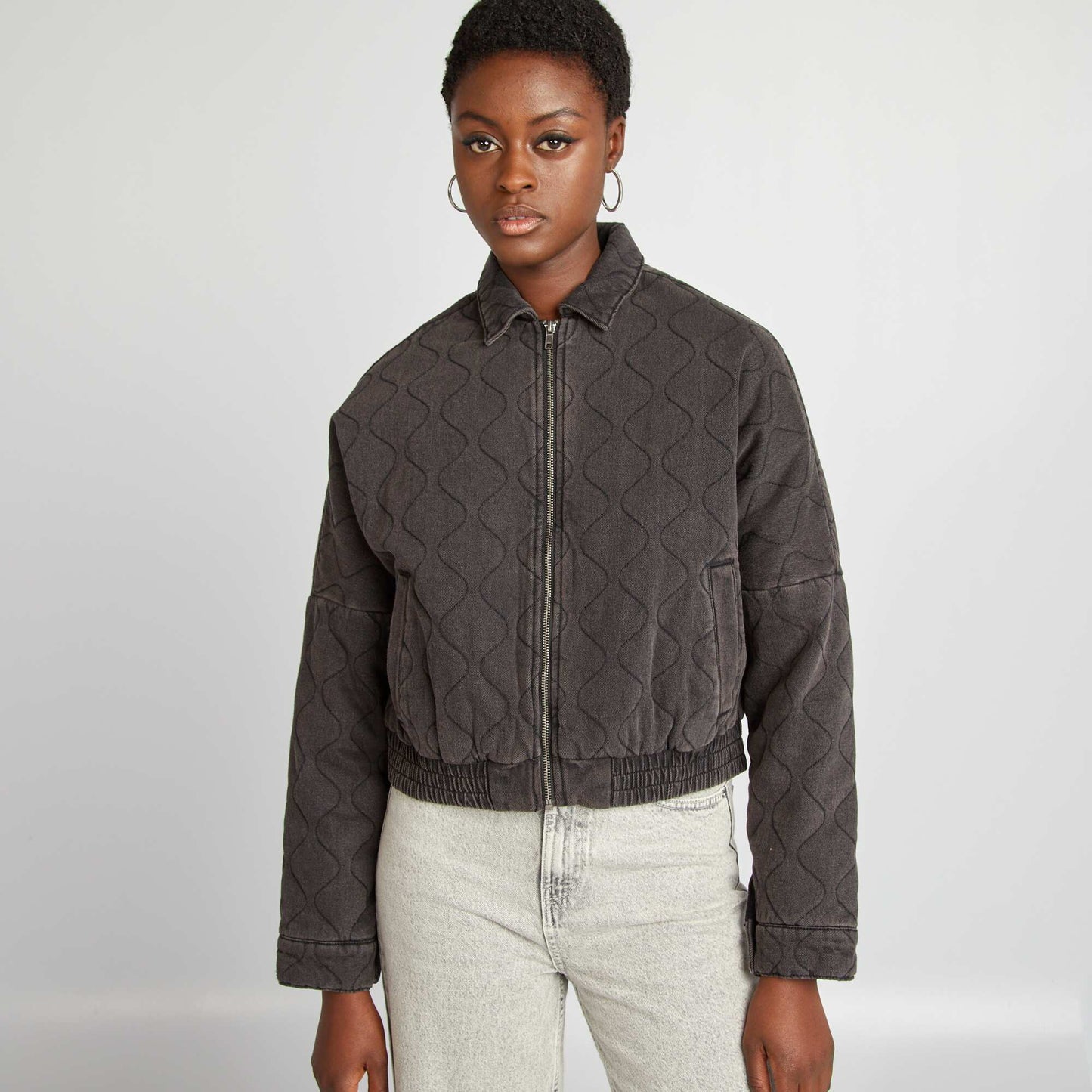 Stylish quilted jacket GREY