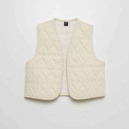 Heart-shaped quilted bodywarmer WHITE