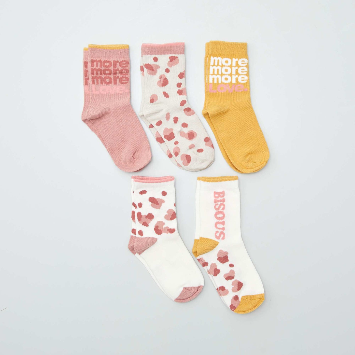 Pack of 5 pairs of coloured socks YELLOW