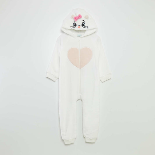 'Marie' fleece sleep onesie WHITE