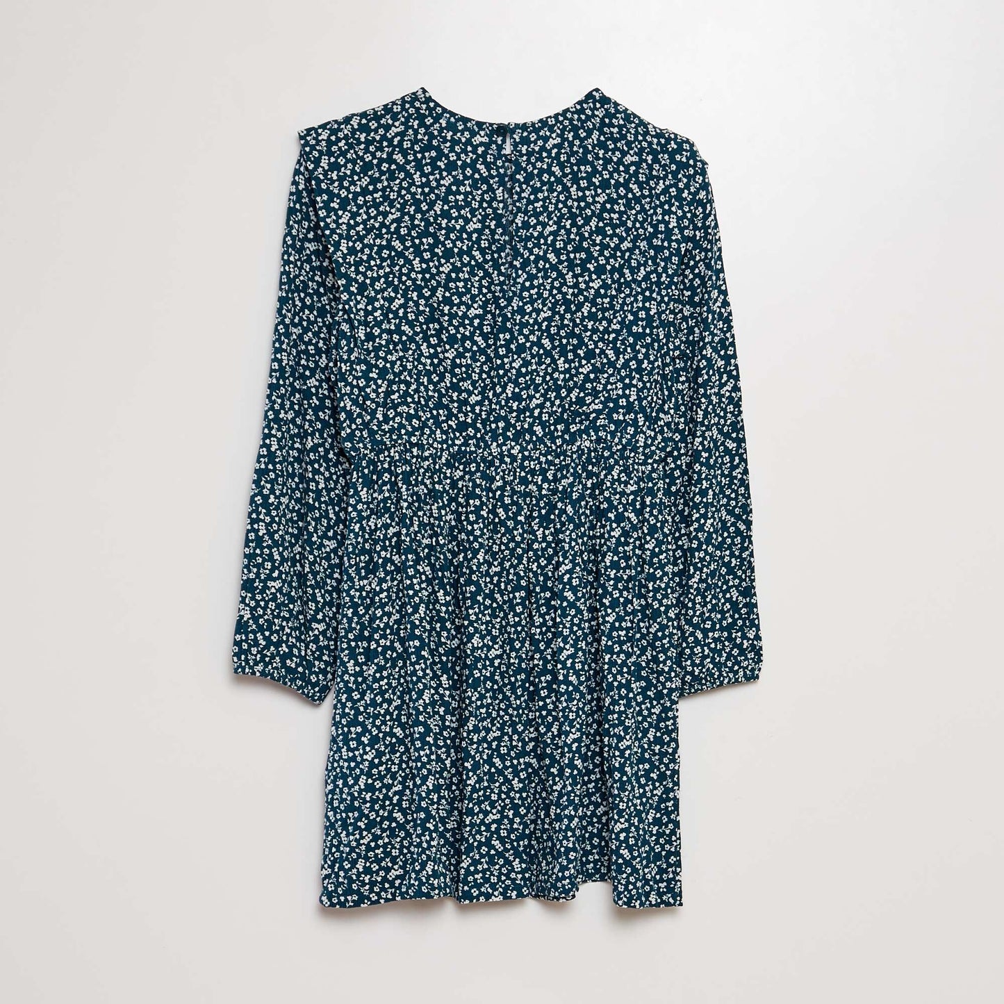 Long-sleeved crêpe dress GREEN