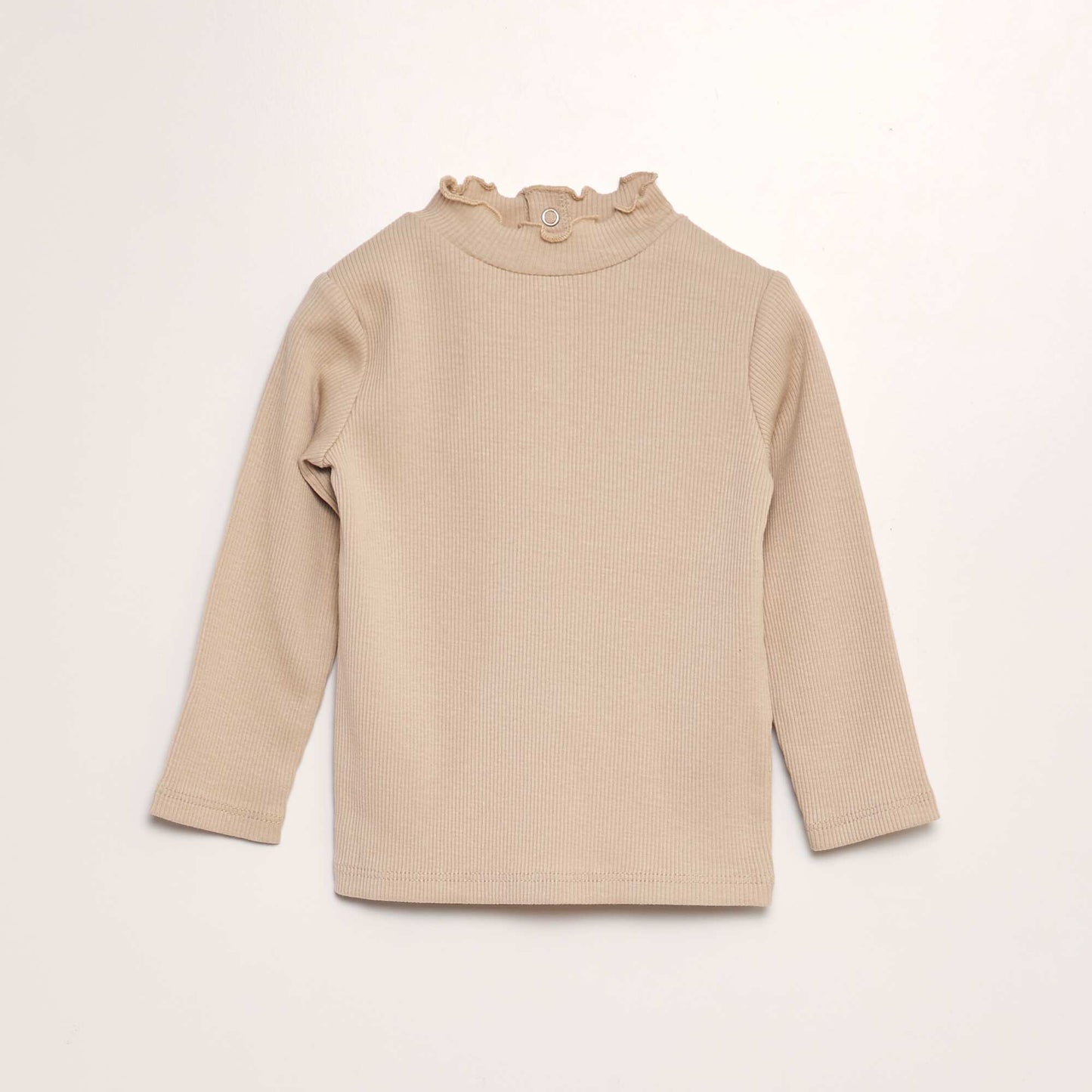 Ribbed knit undersweater BEIGE