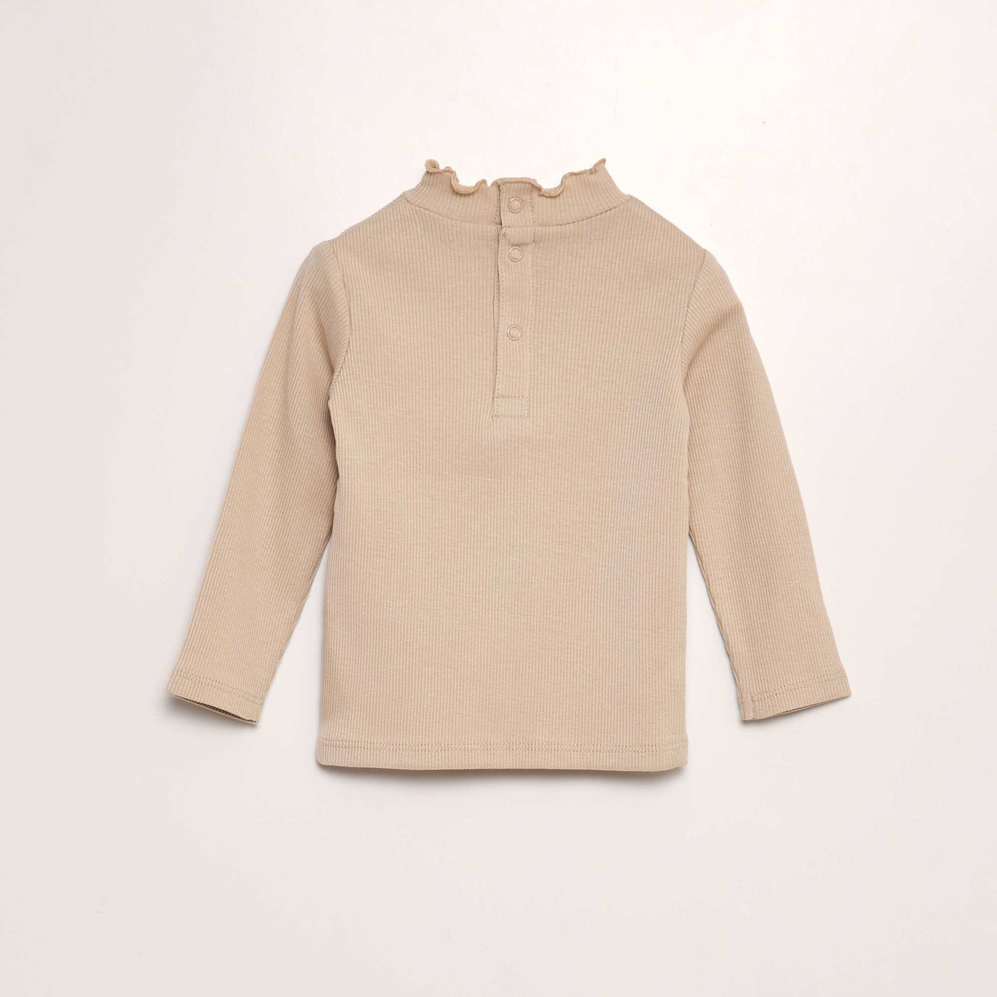 Ribbed knit undersweater BEIGE