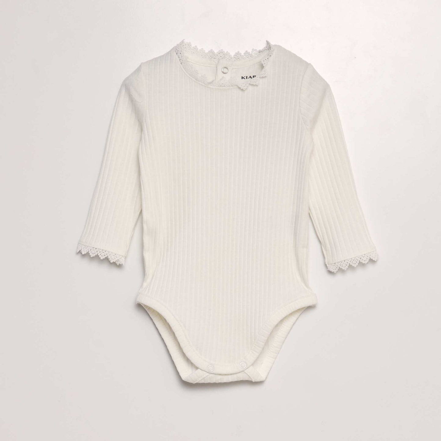 Ribbed knit bodysuit WHITE