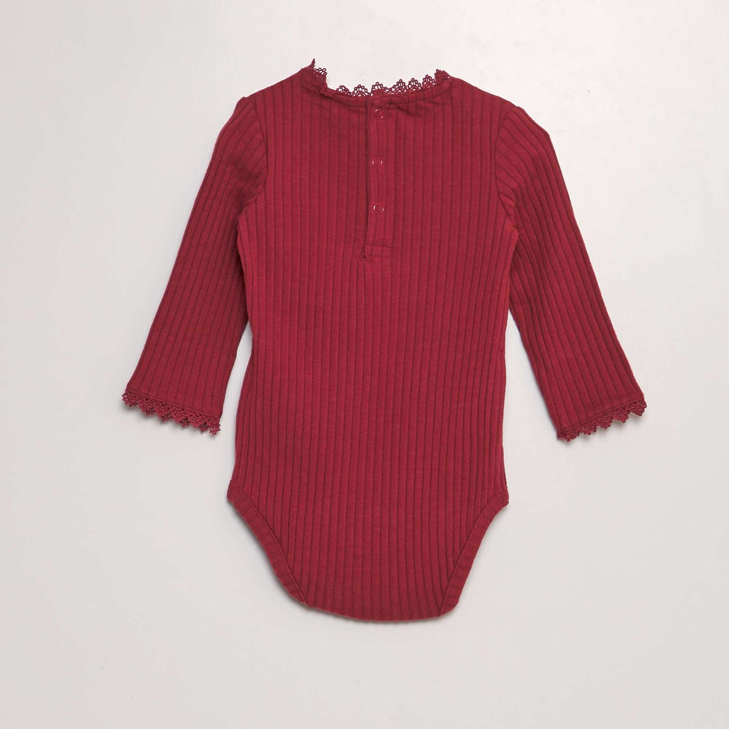 Ribbed knit bodysuit red