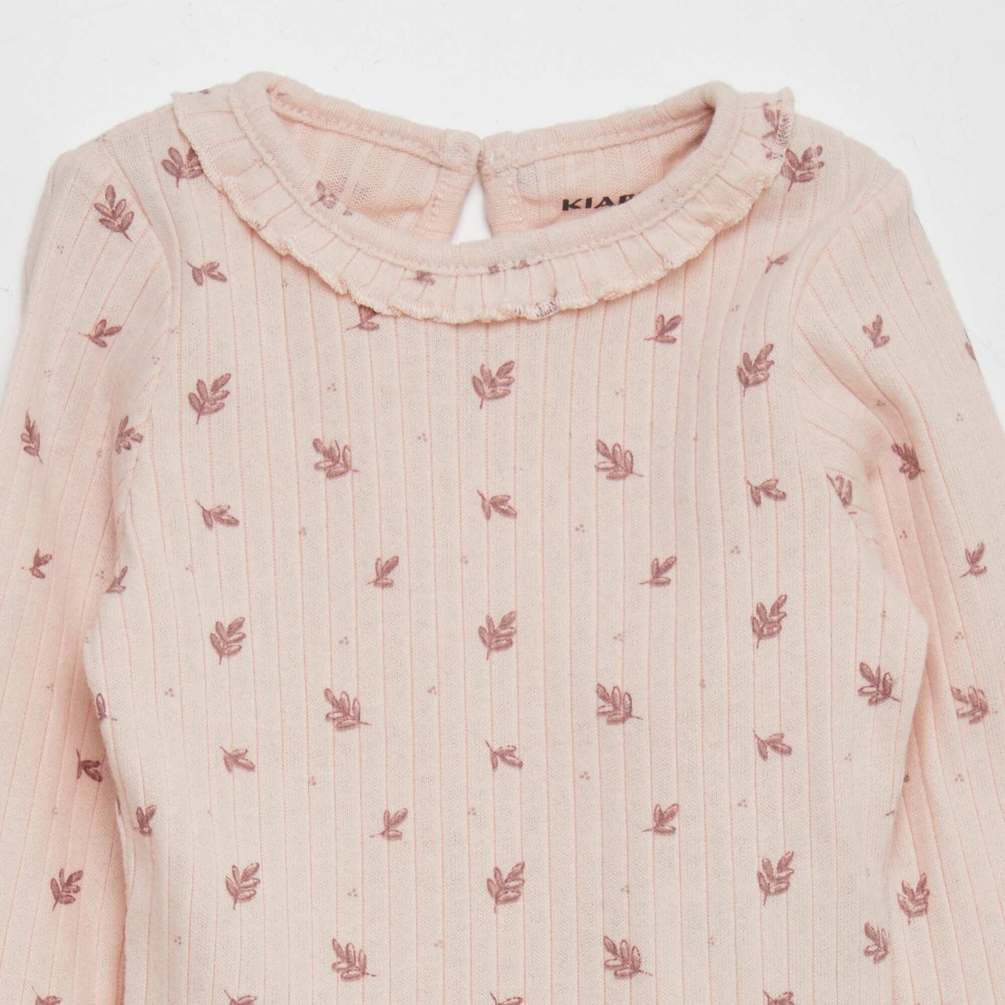 Printed ribbed T-shirt PINK