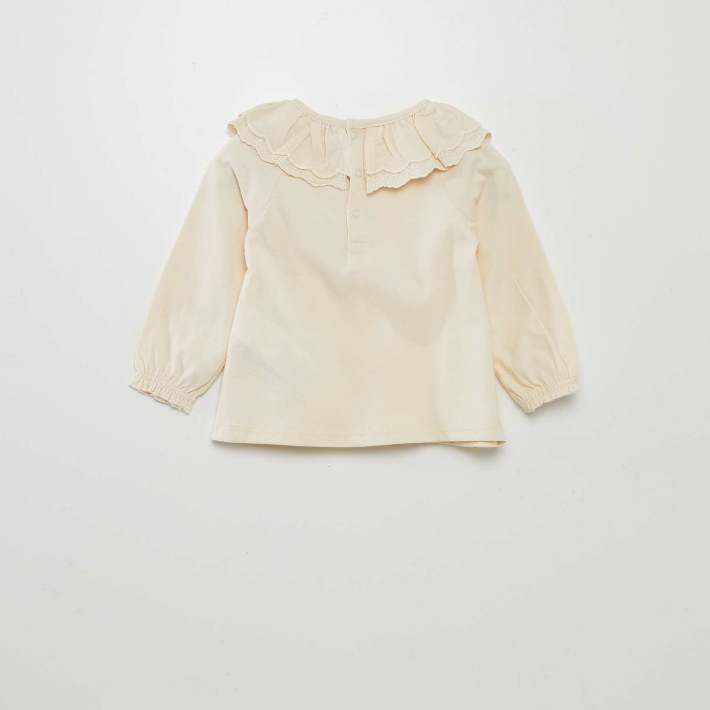 T-shirt with ruffled collar WHITE