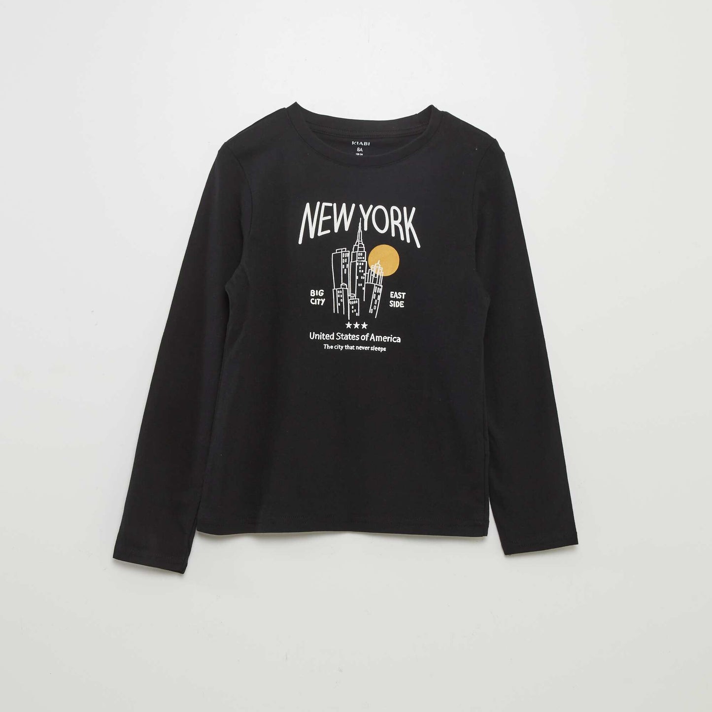 Long-sleeved printed T-shirt BLACK