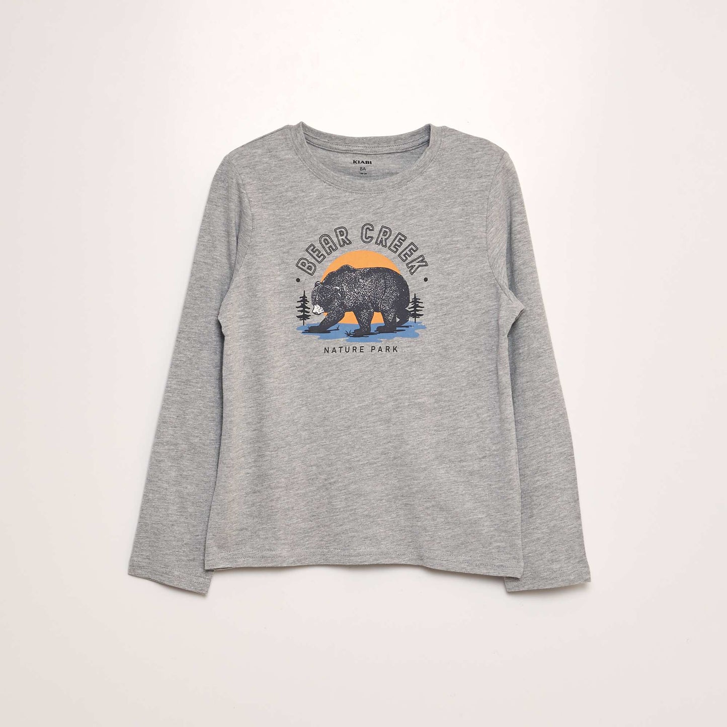 Long-sleeved printed T-shirt GREY