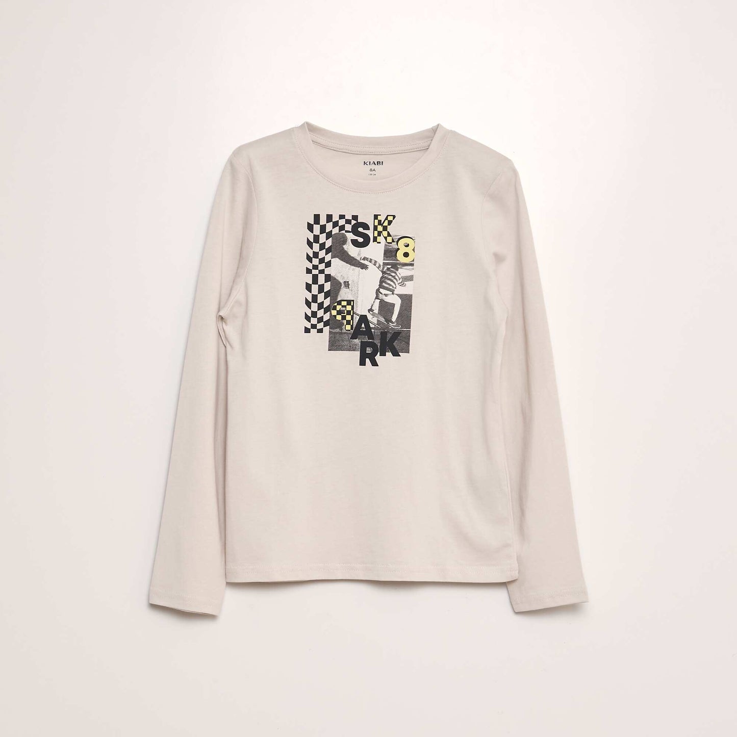 Long-sleeved printed T-shirt BEIGE