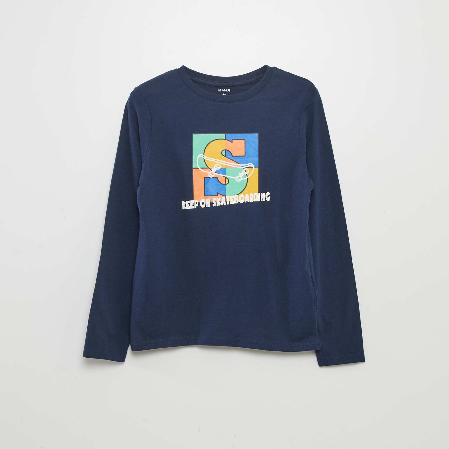 Long-sleeved printed T-shirt BLUE