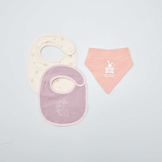 3 dinosaur bibs PINK