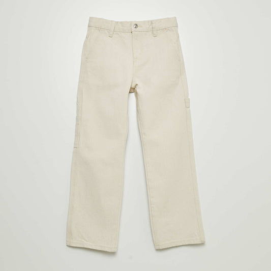 Undyed twill trousers WHITE