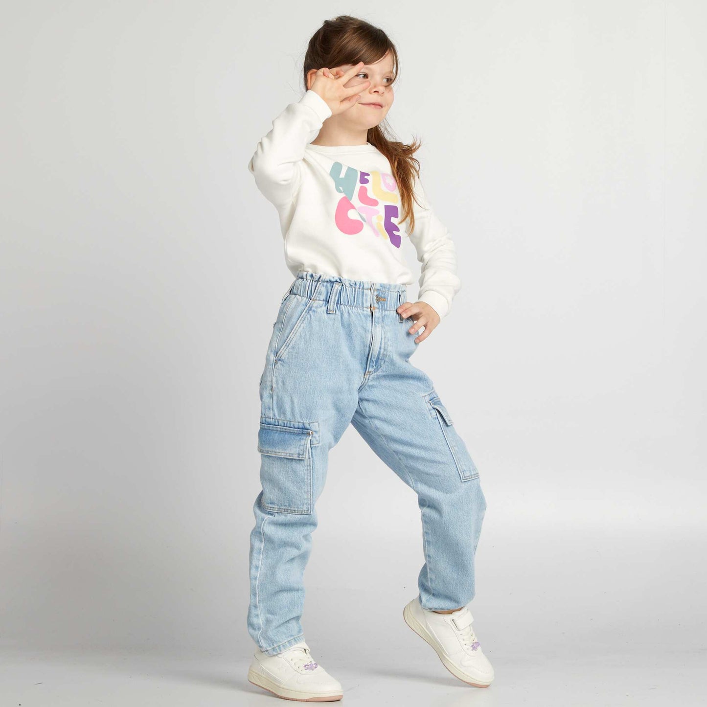 Mom jeans with flap pockets BLUE