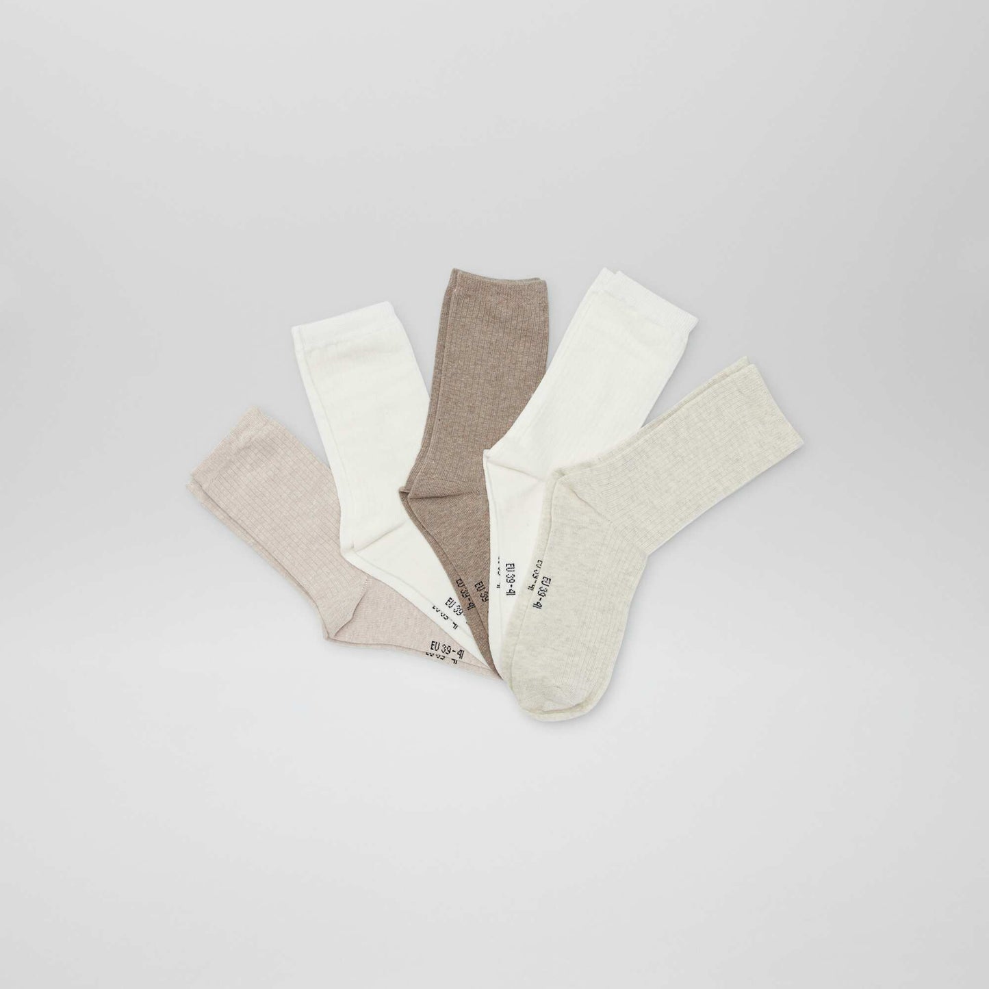 Pack of 5 pairs of socks BEIGE