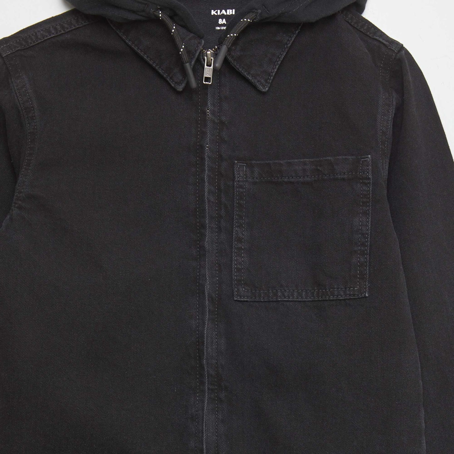 Hooded denim overshirt GREY