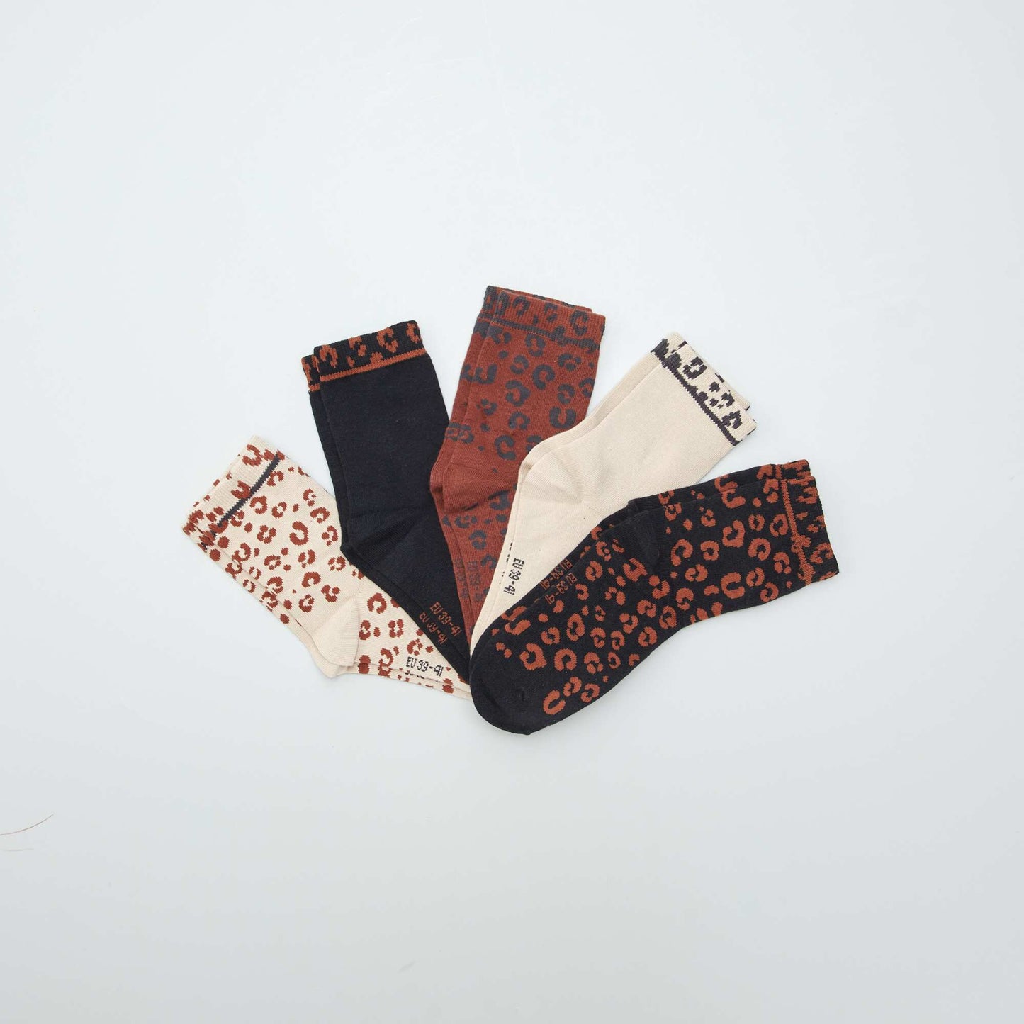 Pack of 5 pairs of socks BROWN