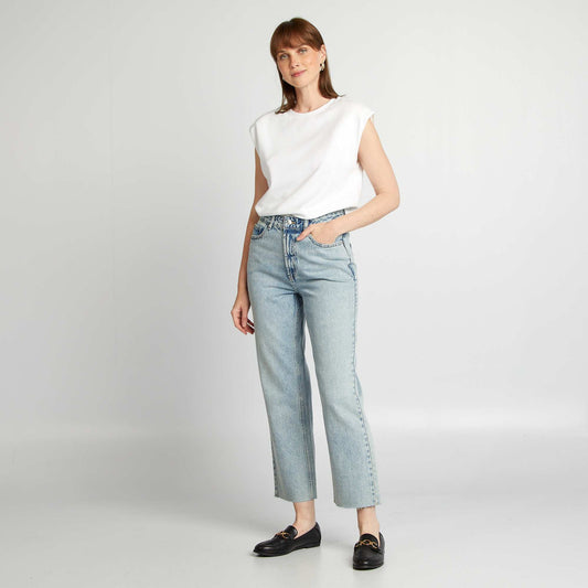 Straight-leg cotton jeans BLUE