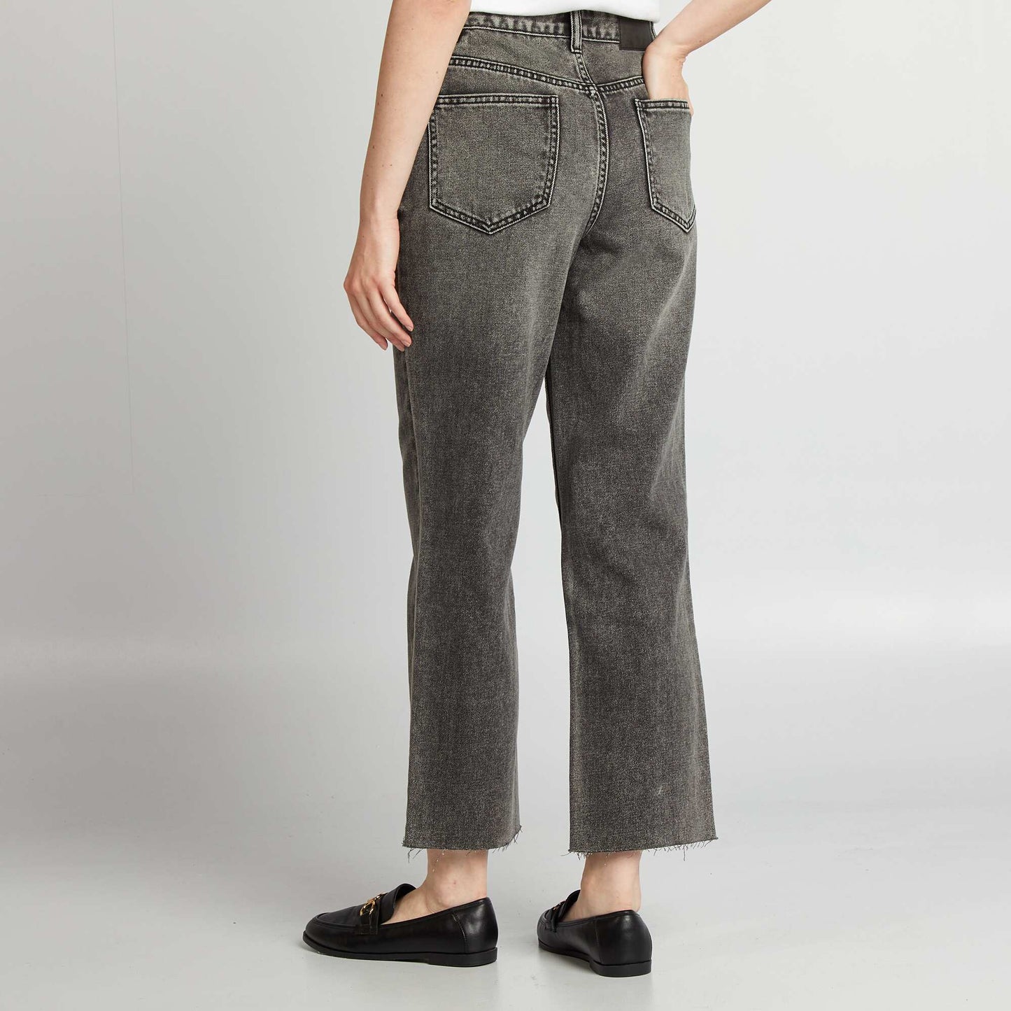 Straight-leg cotton jeans GREY