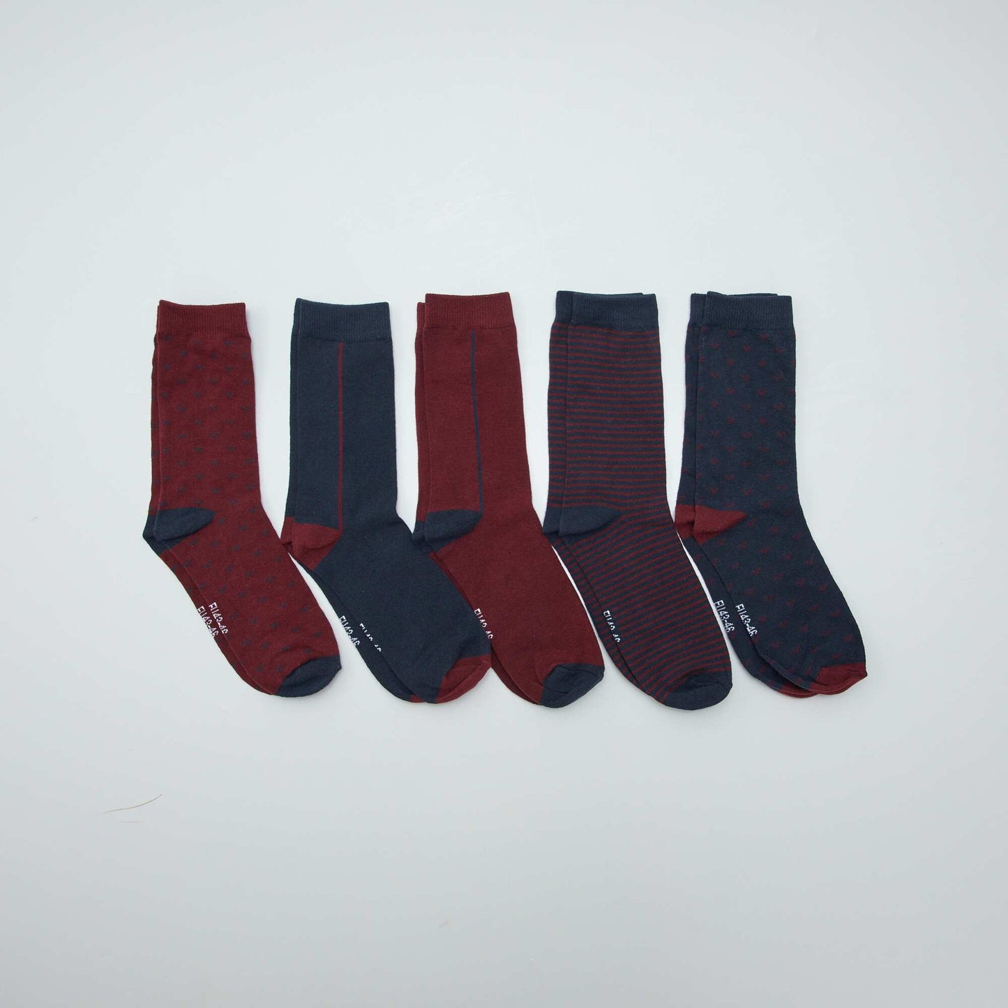 Long knit socks - Pack of 5 pairs BLUE