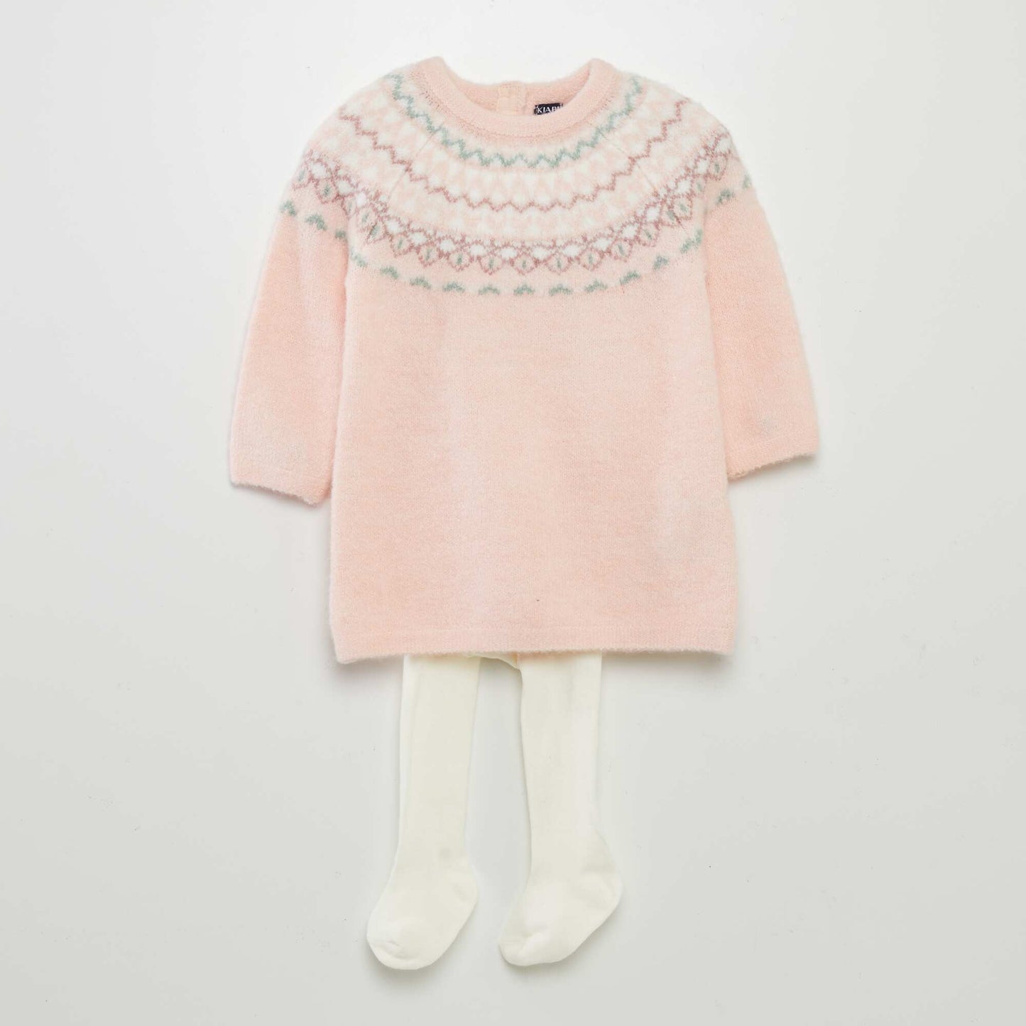 Knit dress and tights set - 2-piece set PINK