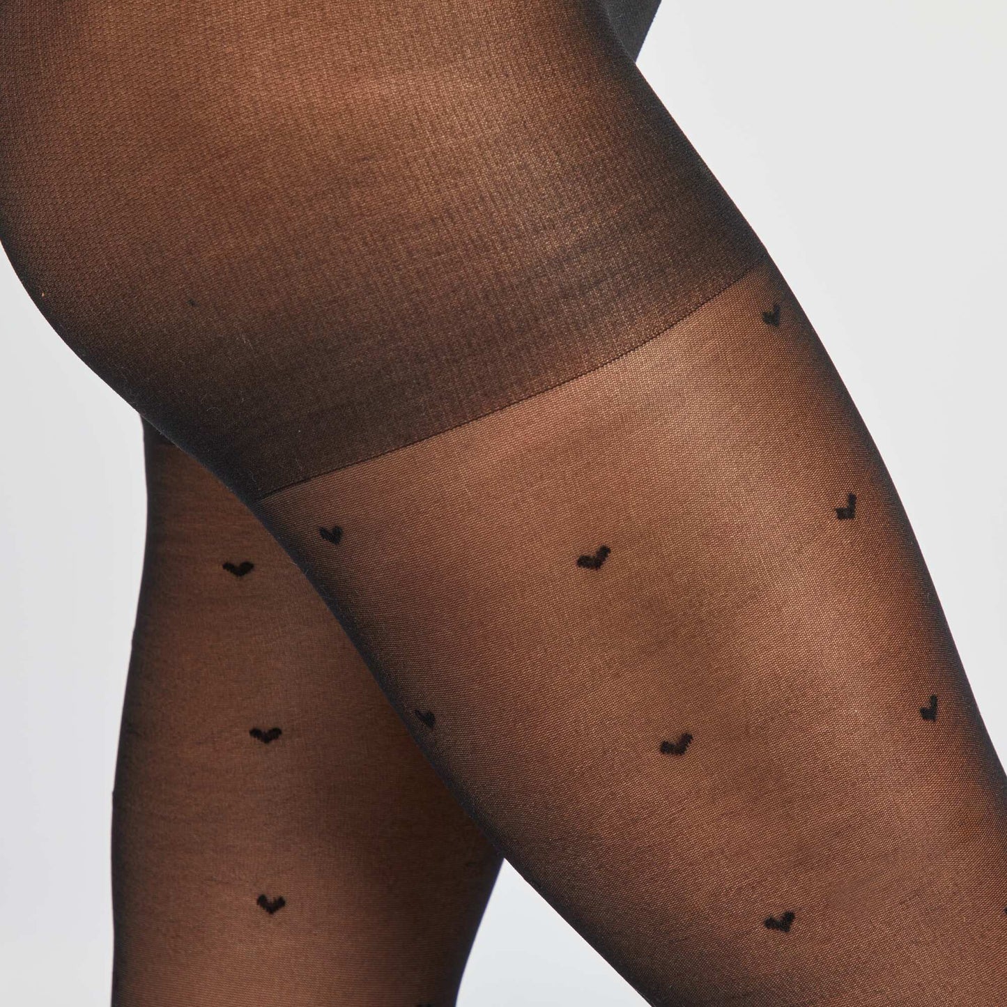 Heart dotted tights black