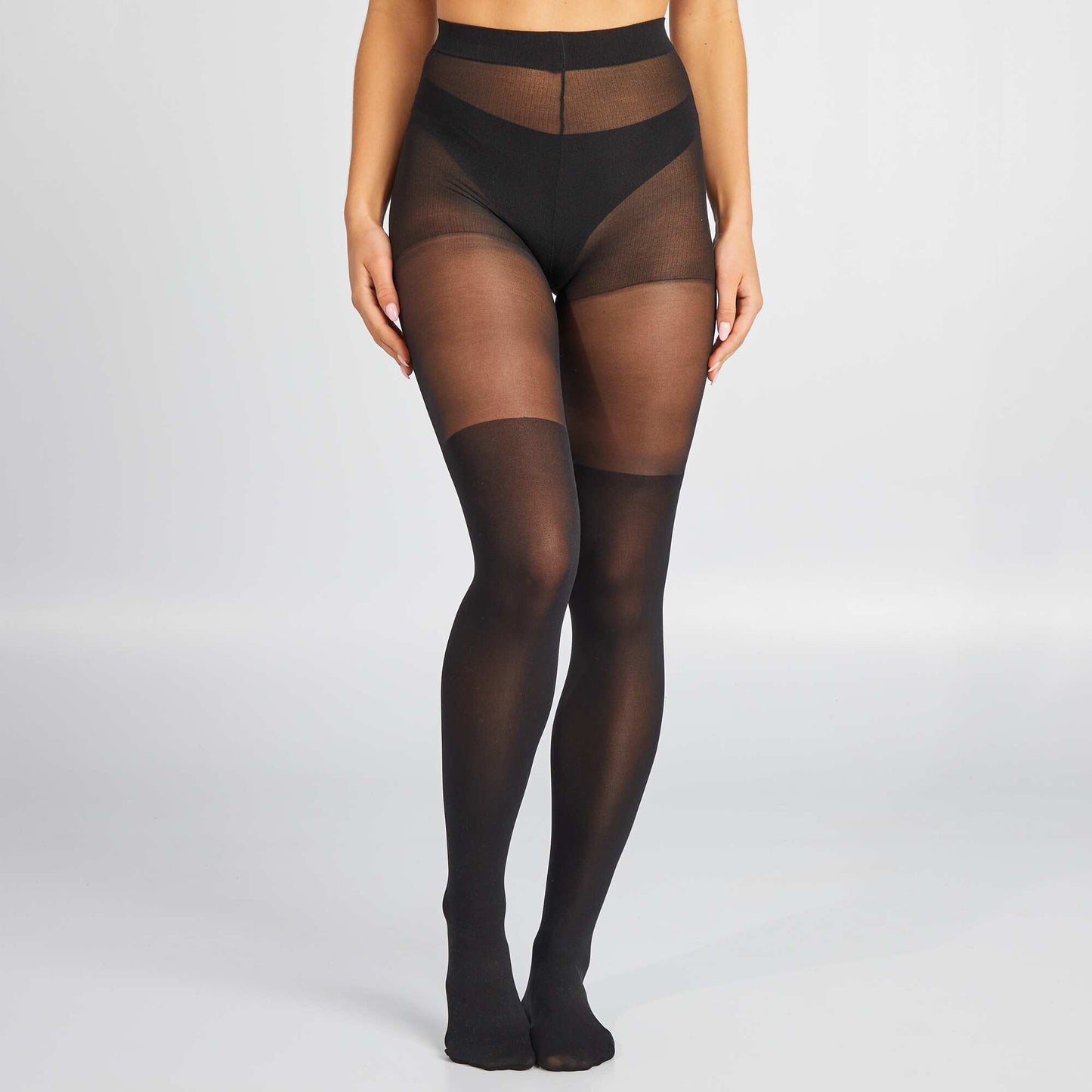 Long sock-effect tights - 60D black