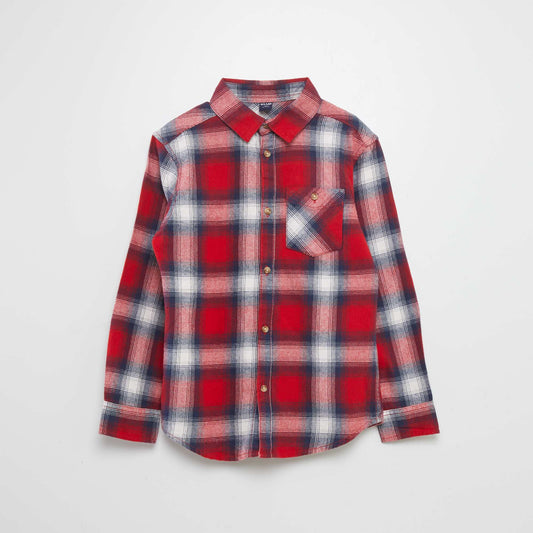 Straight flannel shirt RED