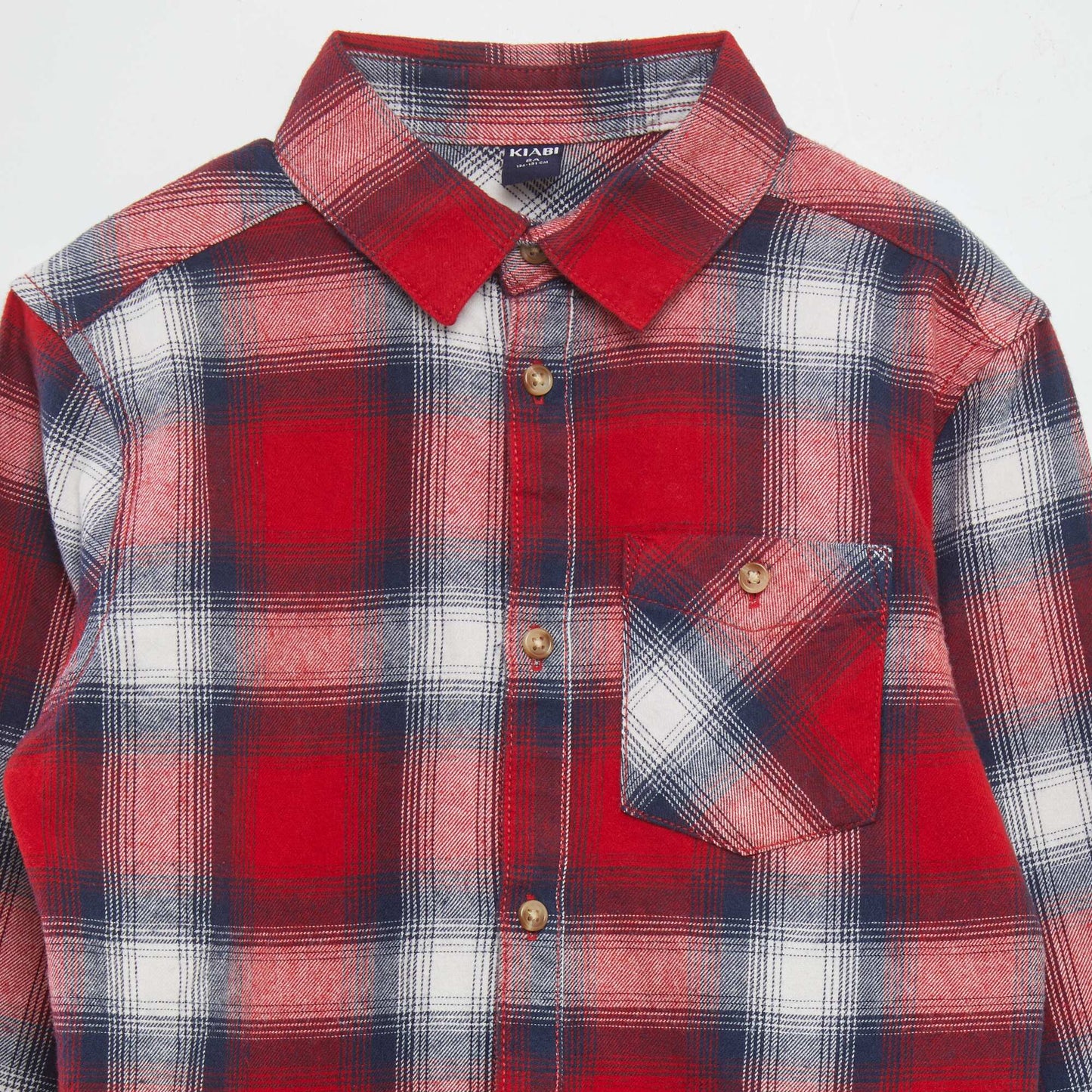 Straight flannel shirt RED