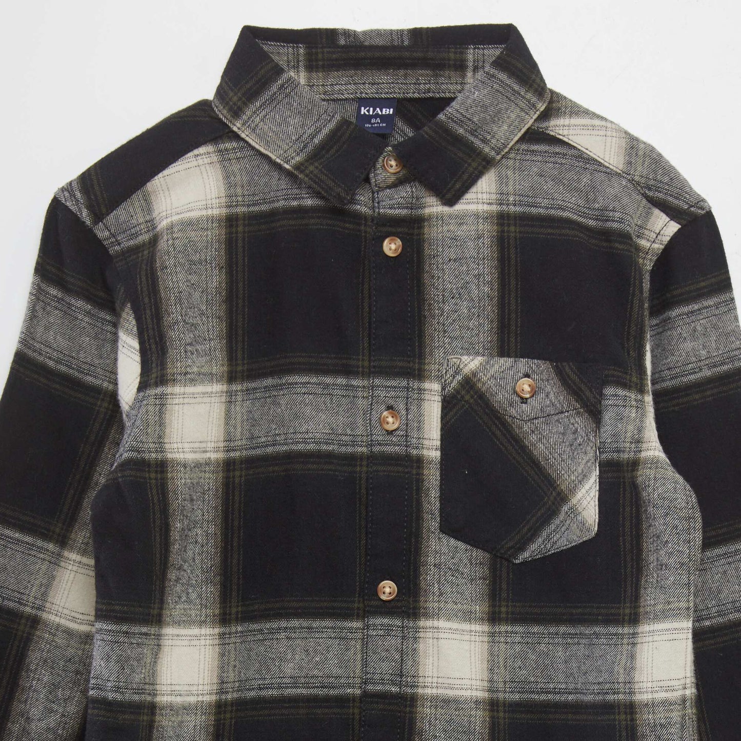 Straight flannel shirt BLACK