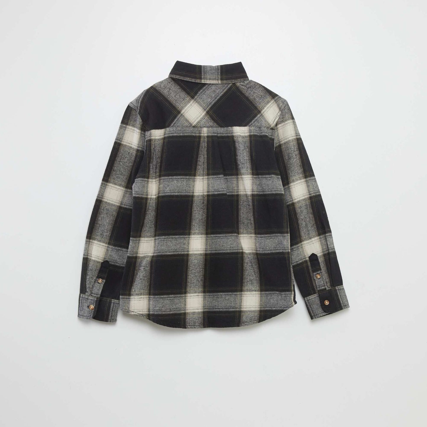 Straight flannel shirt BLACK