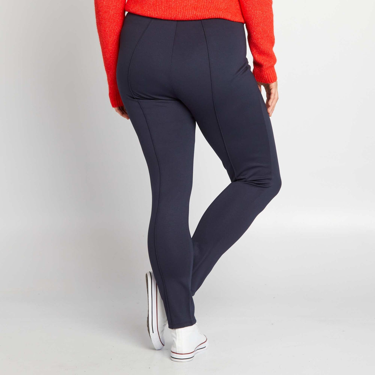 Leggings with gold-coloured buttons BLUE