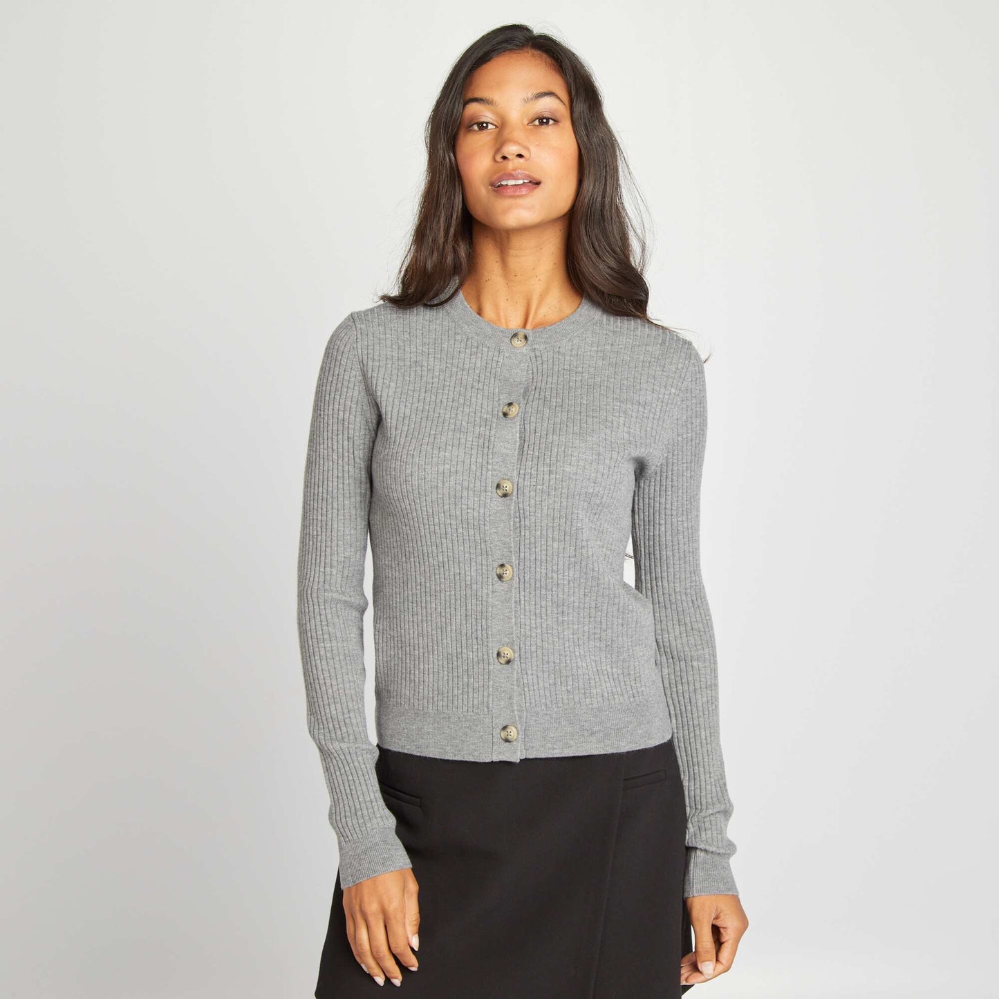 Ribbed cardigan GREY