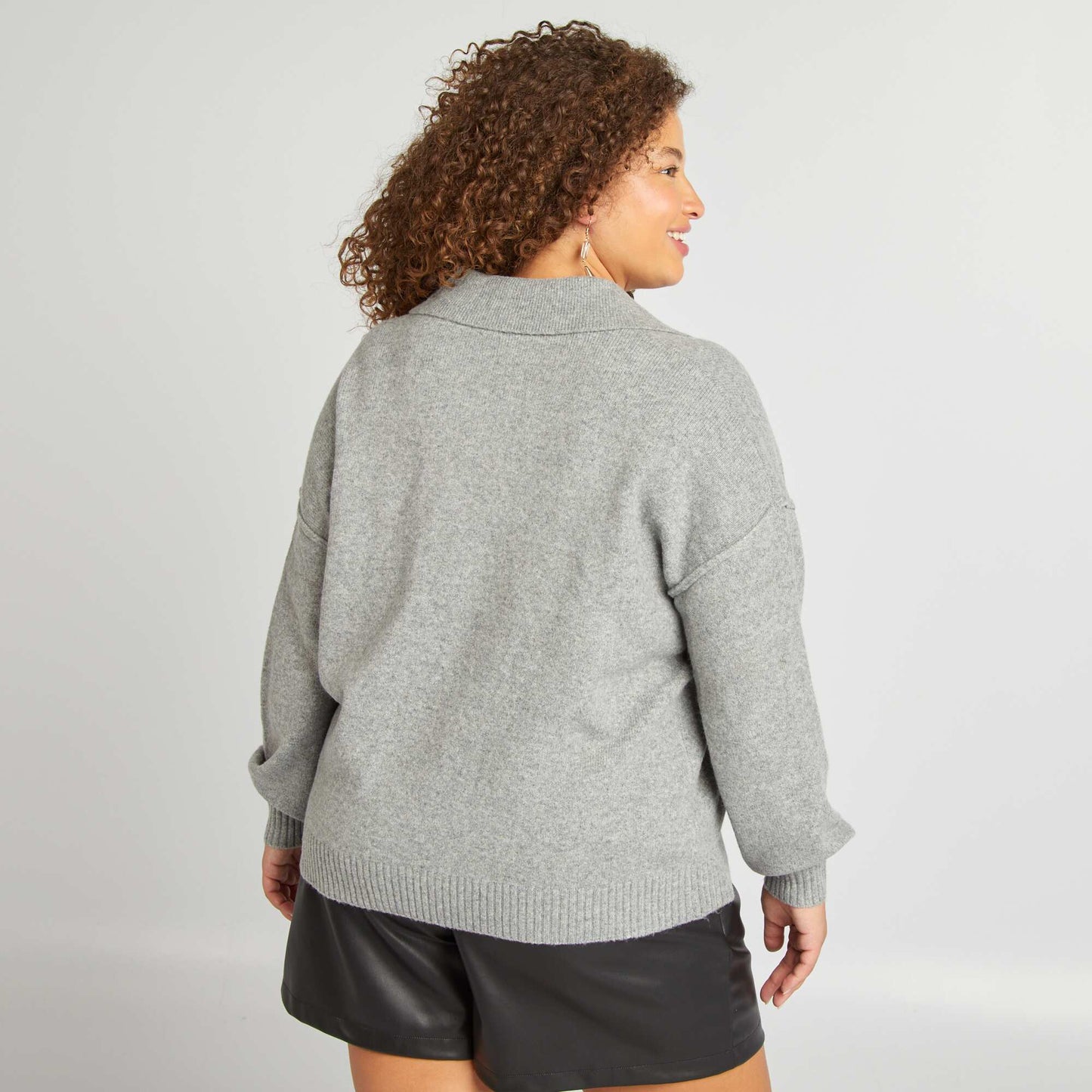 Polo collar sweater GREY