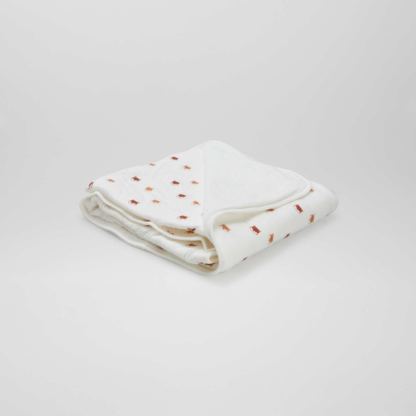 Printed blanket with fleecy lining WHITE