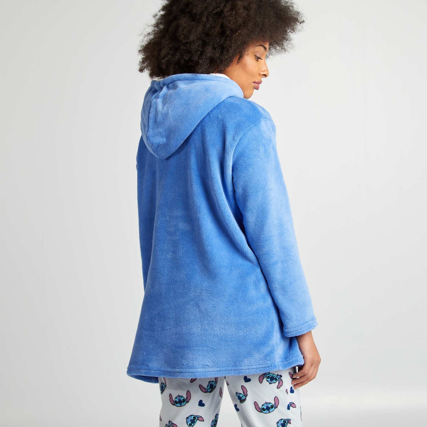 'Stitch' fleece hoodie BLUE