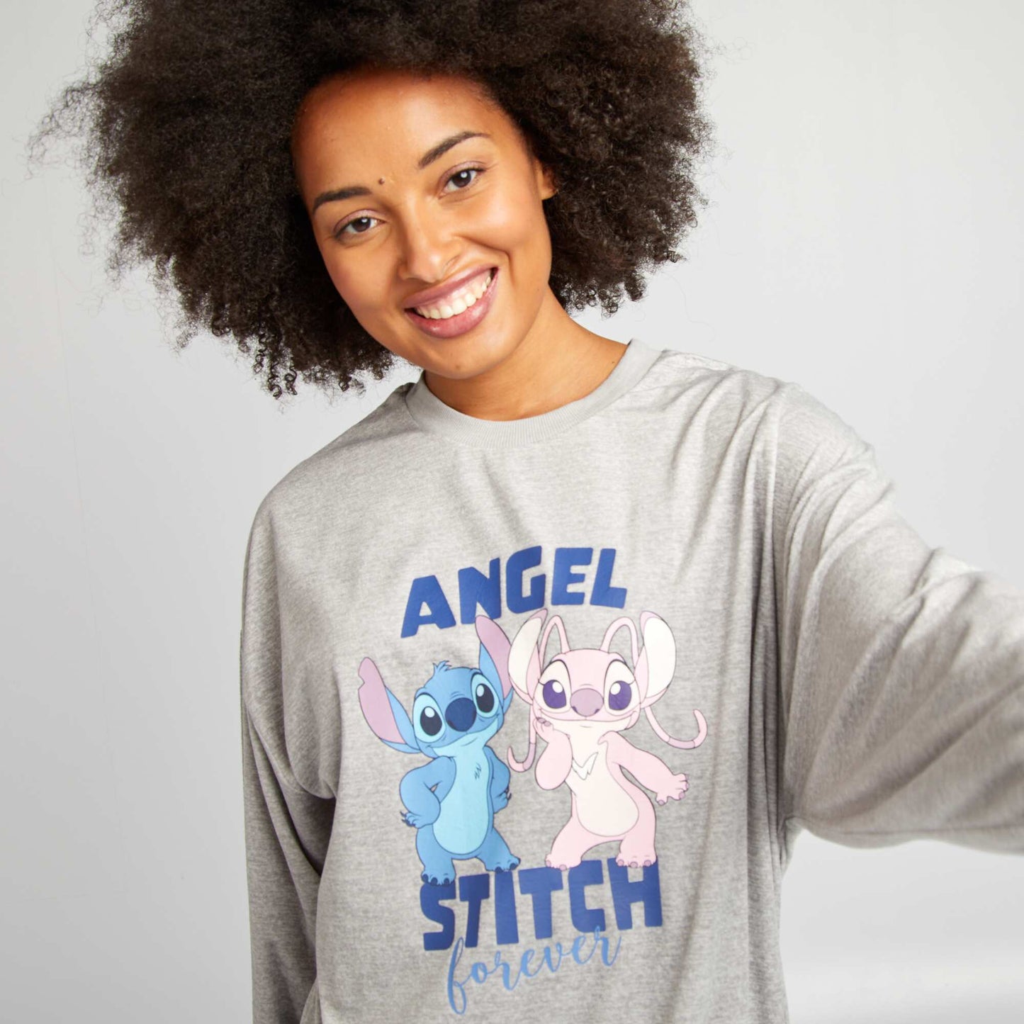 Stitch 2-piece long pyjamas GREY