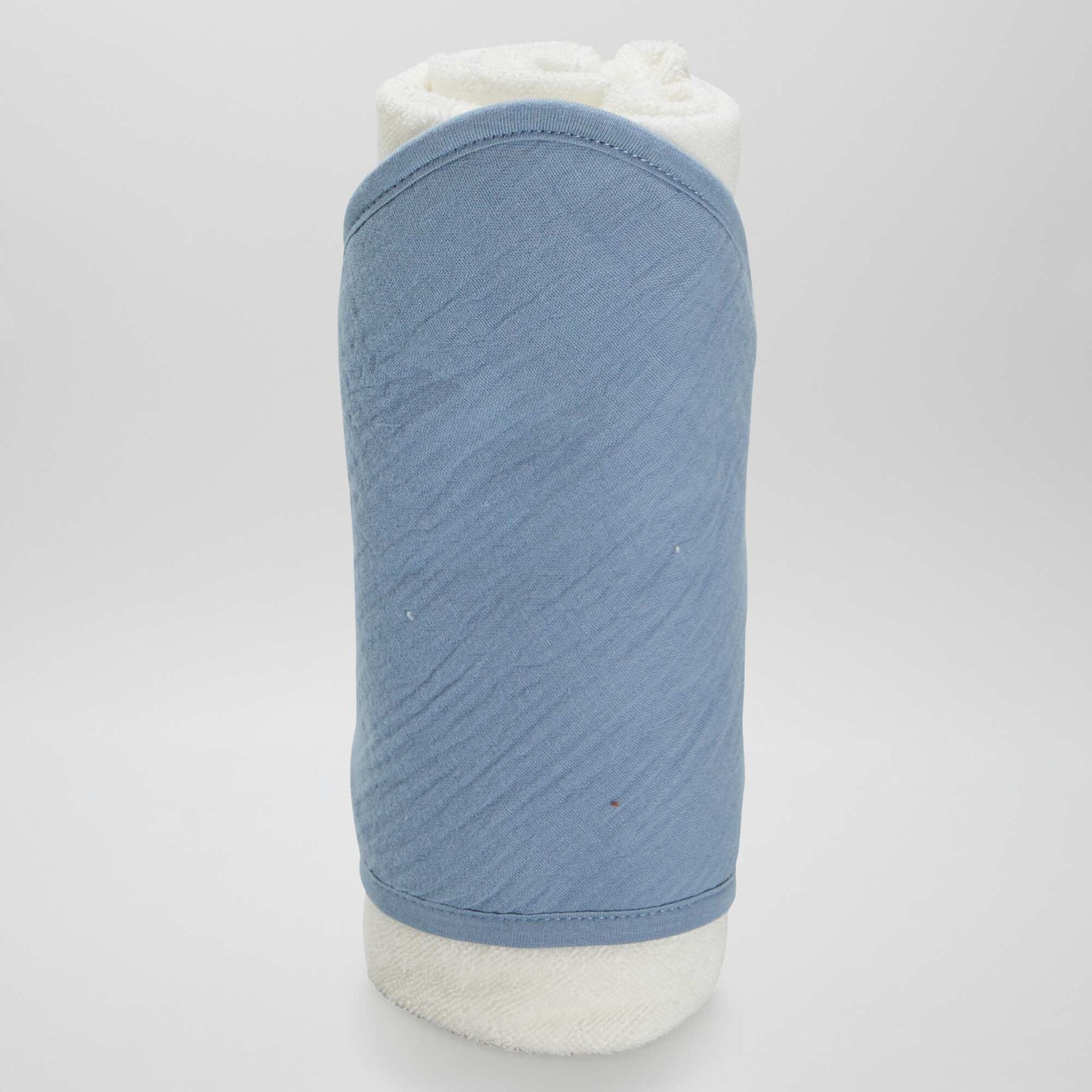 Hooded towelling and cotton gauze bath towel BLUE