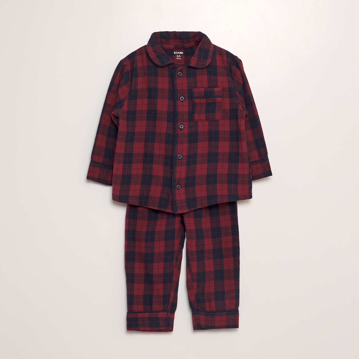 Long flannel pyjama set - 2-piece set RED