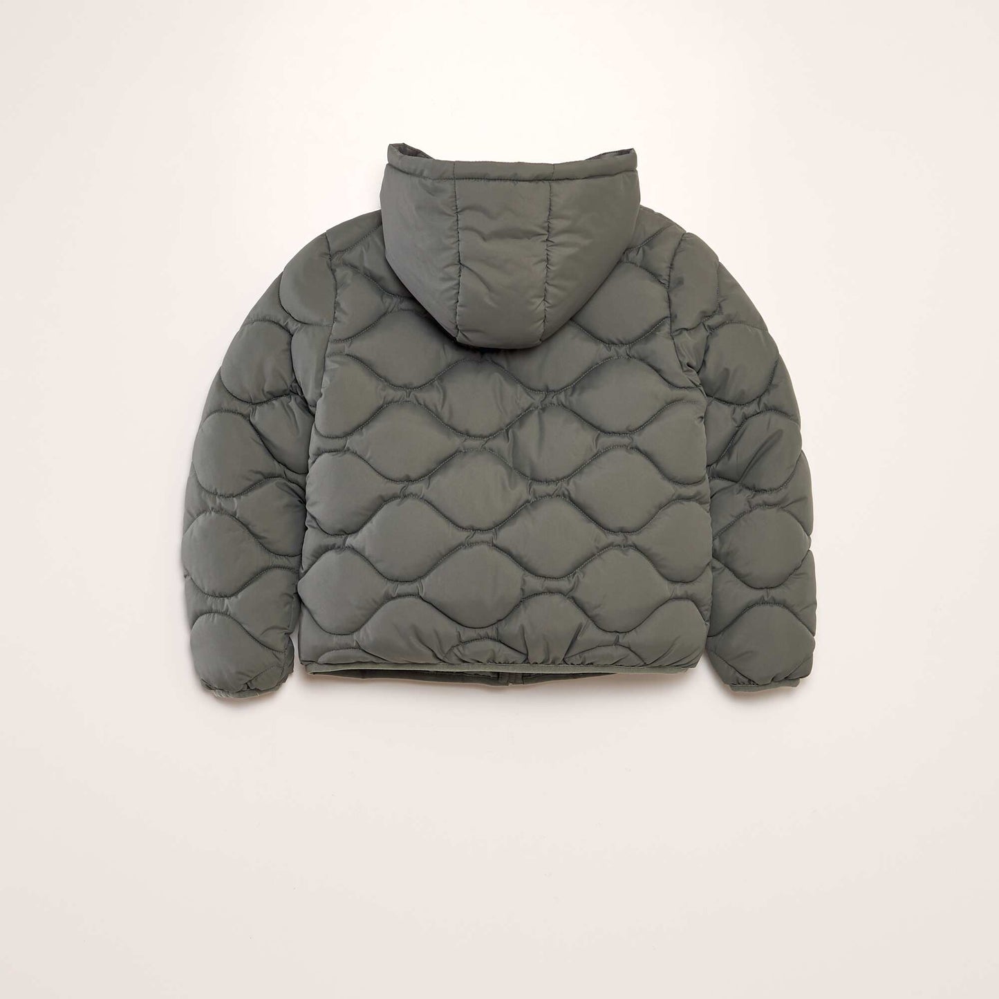 Quilted padded jacket with hood KHAKI