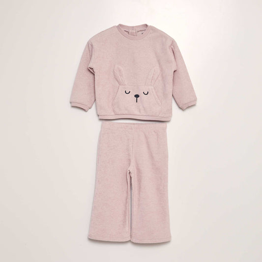 Terrycloth pyjama set - 2-piece set PINK