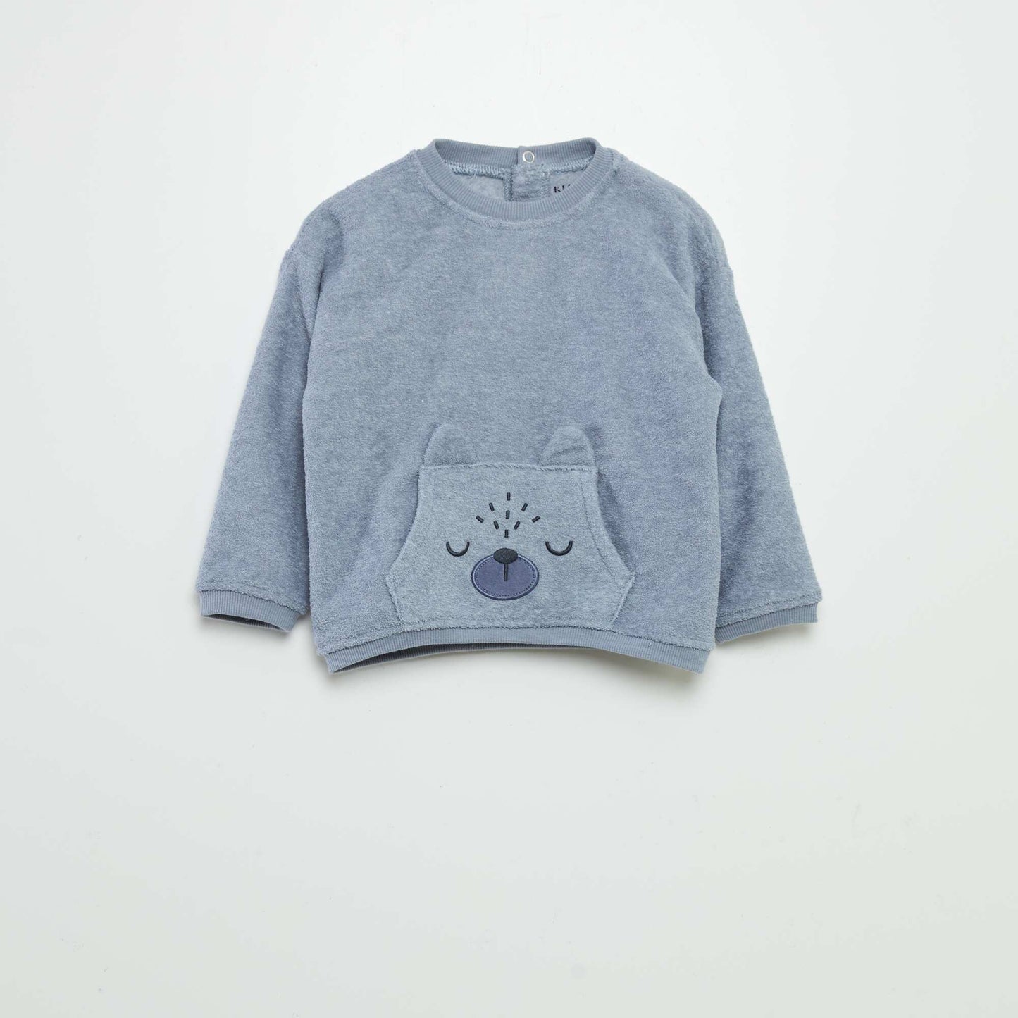 Two-piece terry knit long pyjamas GREY