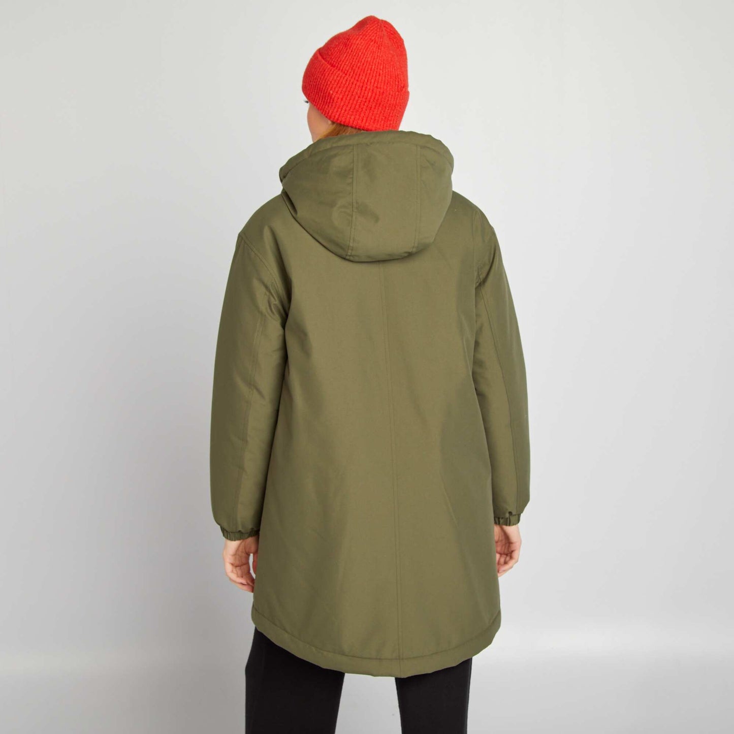 Sherpa-lined hooded parka KHAKI