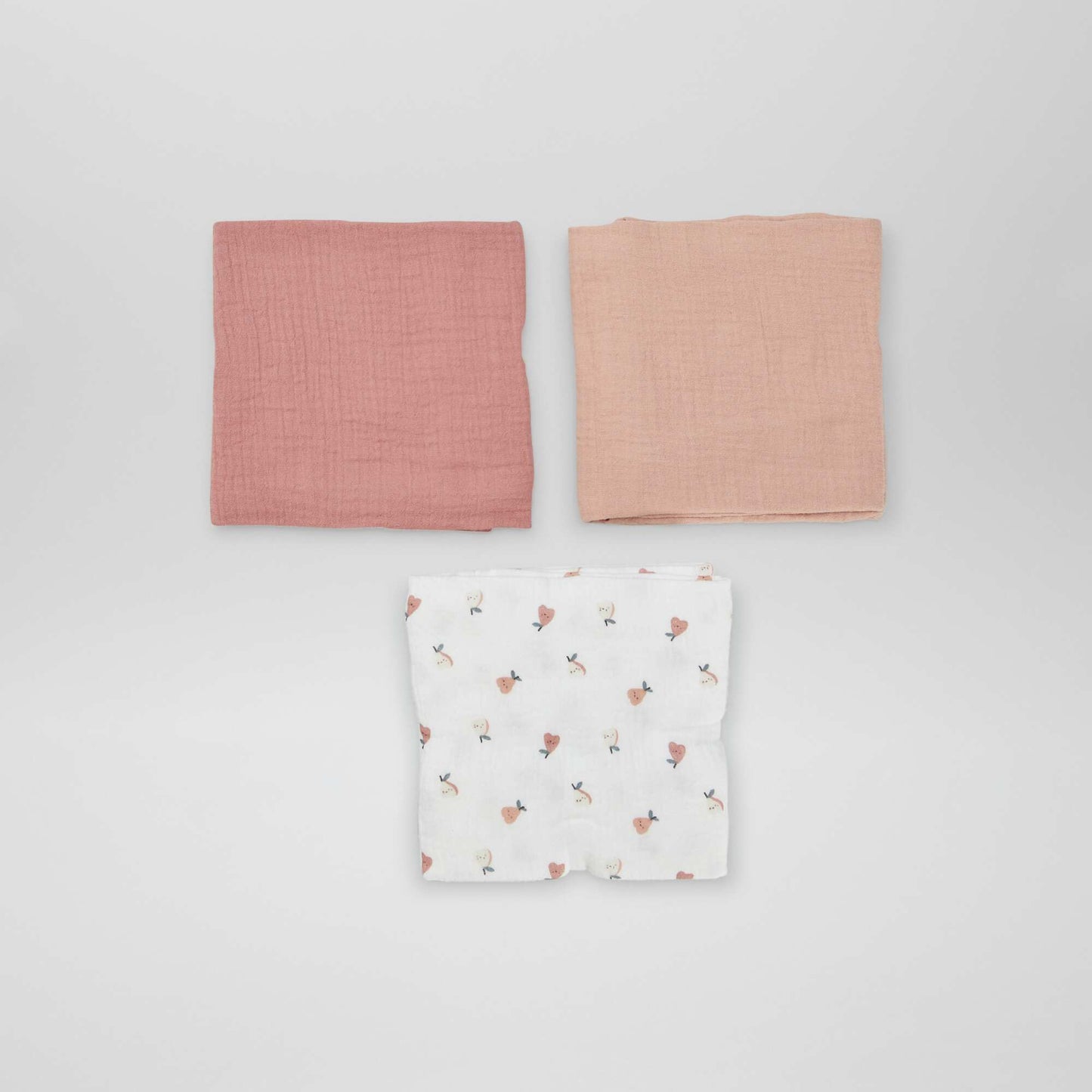 Pack of 3 muslin squares WHITE