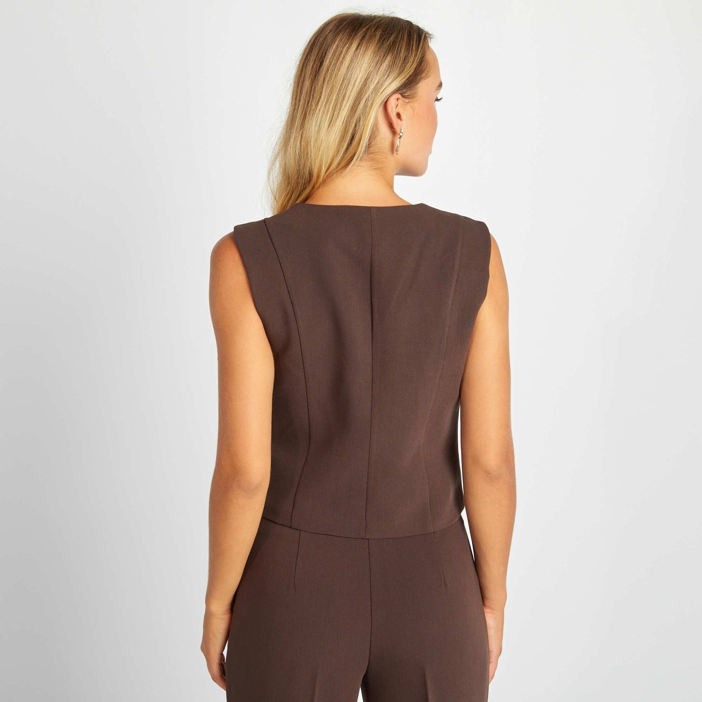 Waiter-style waistcoat BROWN